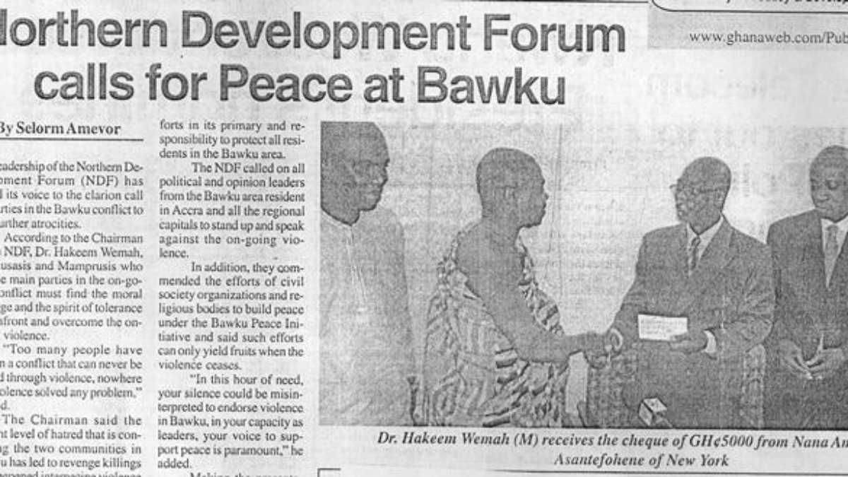 NDF calls for peace a Bawku